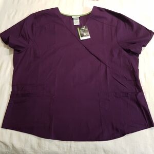 Scrubstar women's size 2X purple scrub top uniform top, New tags attached